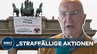 RADIKALER KLIMA-AKTIVISMUS: Klimaaktivisten demonstrieren auf Brandenburger Tor