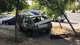 В Энергодаре водитель врезался в дерево и сбежал с места ДТП