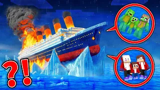 JJ and Mikey Escape From SHIP CRASH Into ICEBERG in Minecraft- Maizen