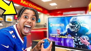 PLAYING MADDEN NFL 24 IN MCDONALDS!!! (INSANE RESULTS)