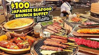 $100 JAPANESE SEAFOOD BRUNCH BUFFET! Truffle HOTPOT & Wagyu DUMPLINGS | BEST ALL YOU CAN EAT!