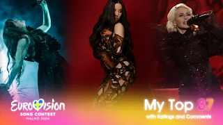 🇸🇪 Eurovision Song Contest 2024 • My Top 37 (before the show) • w/ratings and Comments