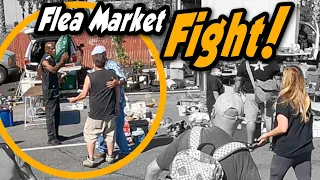 Fight at the Flea Market! Tempers flare as neighboring vendor wants to start trouble. This is NUTS!