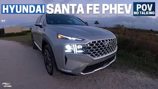 Hyundai Santa Fe Plug-in Hybrid 2022-23 Test Drive POV at Sunset