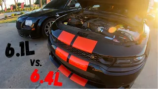 CHRYSLER 300 SRT8 VS SCATPACK CHARGER! INSANE RACES!!