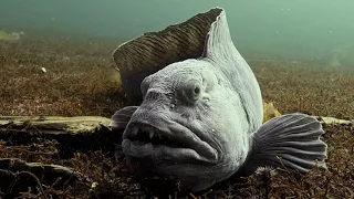 Stare off competition with a wolf fish. We lost.
