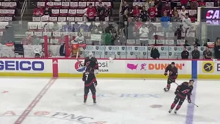 Pyotr Kochetkov getting some practice in during warmups May 26th, 2022 Hurricanes vs Rangers Game 5