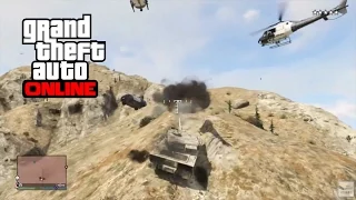 GTA 5 Offroading - Rhino Tank Climbs Mt Chilliad with 5 Stars