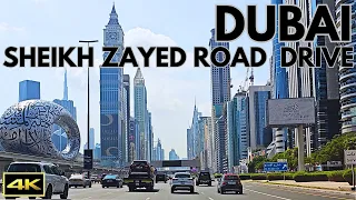 Dubai Sheikh Zayed Road | Driving Tour | Most Famous Road | 4K | 2023