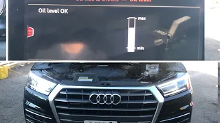 AUDI Q5 / how to check an Oil Level & Service reset