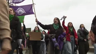 Women march in demand for safe abortion rights in Peru and Ecuador