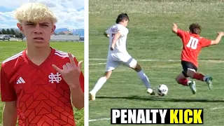 DIRTY FOUL in the BOX sets up PENALTY KICK at HEATED SOCCER GAME! ⚽️