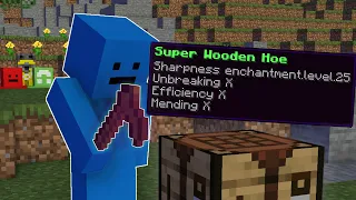 Minecraft Manhunt, But Wooden Tools Are Secretly OP!