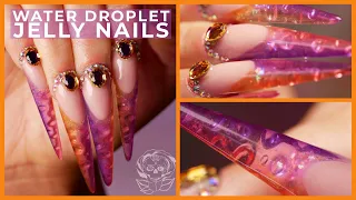 Water Droplet Nail Art Effect with Jelly Top Coat