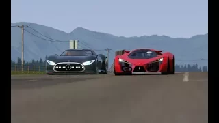 Battle Ferrari F80 Concept vs Mercedes-Benz Vision GT at Highlands