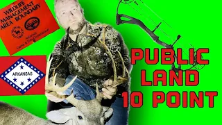 Public Land 10 Point Buck - DIY Deer Hunt - Self Filmed - Arkansas Deer Hunt #hunting #bowhunting