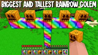WHAT HAPPENS if SPAWN TALLEST and BIGGEST RAINBOW GOLEM in Minecraft ??? SUPER GOLEM !