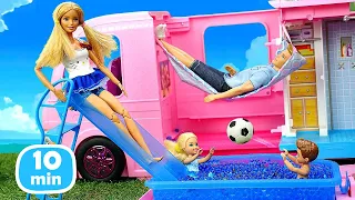 Viajando com a Barbie e sua família para o interior! Novelinha da boneca Barbie. Melhores episódios