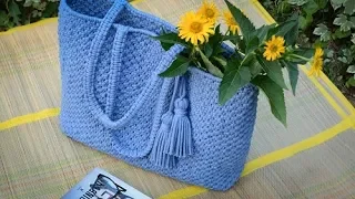 How to make macrame bag - tote / beach bag - DIY bag tutorial - EN/PL