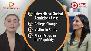 Intl Student Admissions & Visa - College Change - Visitor to Study - Short Program to PR Quickly