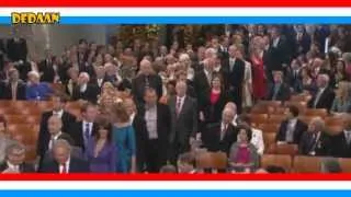 Gasten inhuldiging Willem-Alexander komen aan bij Nieuwe Kerk | Troonswisseling 2013