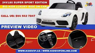 Fastest Kids Ride on XXL SuperCar, SuperSport, 180w, 10mph, by KidsVip