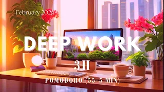 📚3H - 55/5 min POMODORO⏳- Relaxing LOFI MUSIC 🎶 Deep Work + Deep Focus 🎧 - Work/ Study with Me