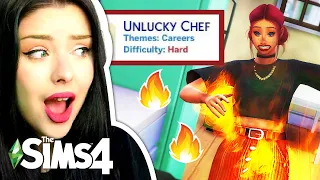 Attempting this *HARD MODE* NEW Sims 4 Scenario // Sims 4 Unlucky Chef