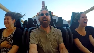 Cannibal front seat ridercam on-ride reverse HD POV @60fps Lagoon