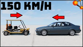 GOLF CAR vs BMW e39! 150 Km/H CRASH TEST! - BeamNg Drive
