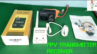 FPV transmitter receiver unboxing and review in hindi fpv camera setup fpv camera connection,