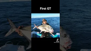 My little Hommies first GT on a Popper #fishing #fishinglife #gt #popping #topwater