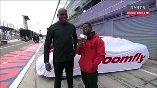 Carl Lewis complements Kevin Hart's great race.
