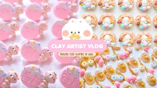 Clay Artist Vlog 🎨 Making Clay Charms in Bulk | Polymer and Air Dry Clay | Studio Vlog