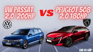 VW Passat 2.0 2020 vs Peugeot 508 2.0 2019 Specs Comparison