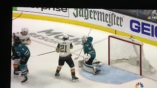 Sharks / Knights 2019 Game 7 2nd goal shot deflection