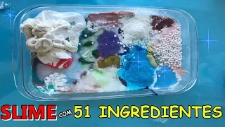 SLIME COM 51 INGREDIENTES - ADDING 51 DIFFERENT INGREDIENTS TO SLIME