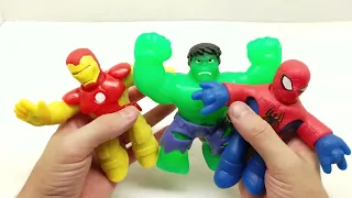 New MARVEL Heroes of Goo Jit Zu  2022 (Complete Set) Spider-man, Iron Man, Hulk, Captain America