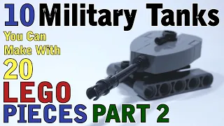 10 Tanks you can make with 20 Lego pieces Part 2