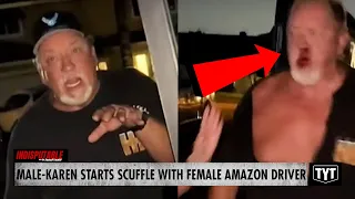 Male-Karen Instantly Regrets Getting Into Scuffle With Female Amazon Driver