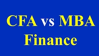 CFA vs MBA Finance