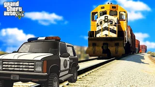 Cars vs Train in GTA 5 / gameplay