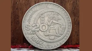 ** Cuanto Valen 20 Pesos Cultura Maya 1982 ** Monedas Mexicanas Antiguas