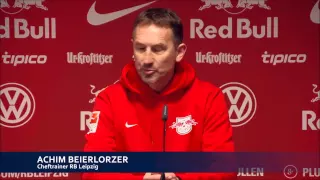 Pressekonferenz nach dem Spiel gegen RasenBallsport Leipzig