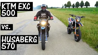 KTM EXC 500 vs. HUSABERG 570 | SPRINT & RAW SOUNDS ! Which Bike Is Faster ?