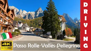 Driving in Italy 17: Passo Rolle, Passo Valles & San Pellegrino | 4K 60fps