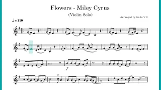 Flowers - Miley Cyrus (Violin Sheet Music) + PDF