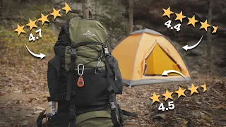 BACKPACKING with the HIGHEST RATED GEAR on Amazon