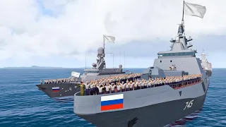 Russian Navy on Fire! Today a Russian warship carrying thousands of troops was sunk by Ukraine