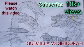 Drawing Godzilla Vs Ghidorah || Godzilla king of the monsters || #shorts|| Please subscribe.